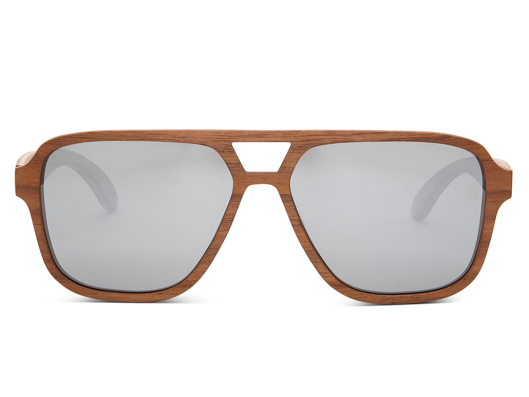 Aviator sunglasses with silver lens