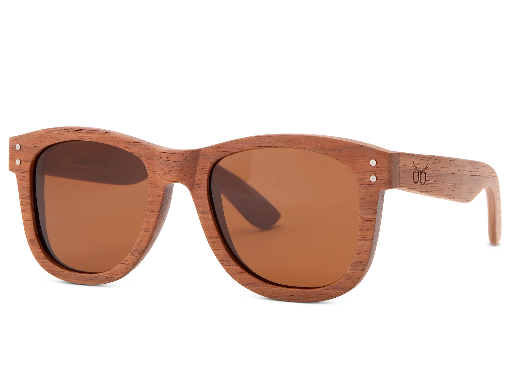 Classic walnut sunglasses with brown lens