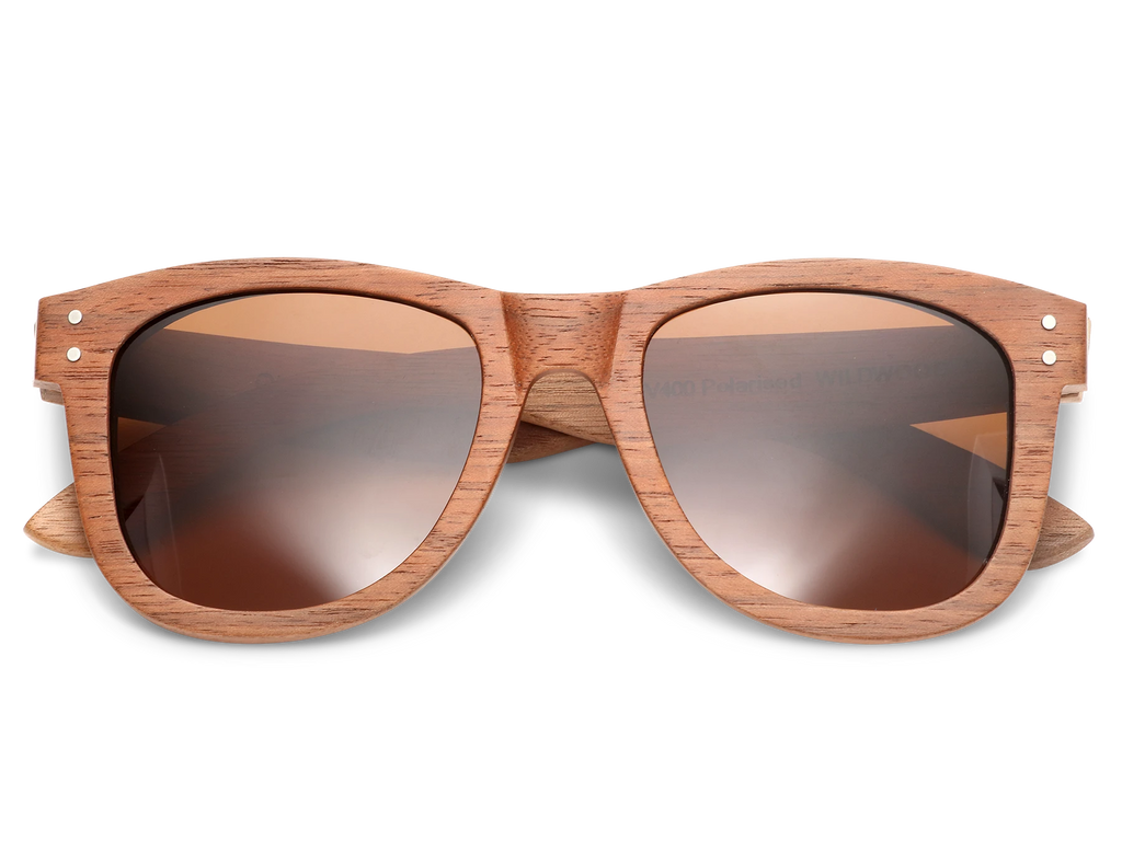 Classic walnut sunglasses with brown lens