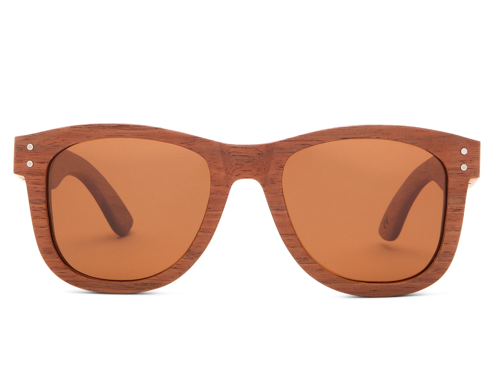 Classic walnut sunglasses with brown lens