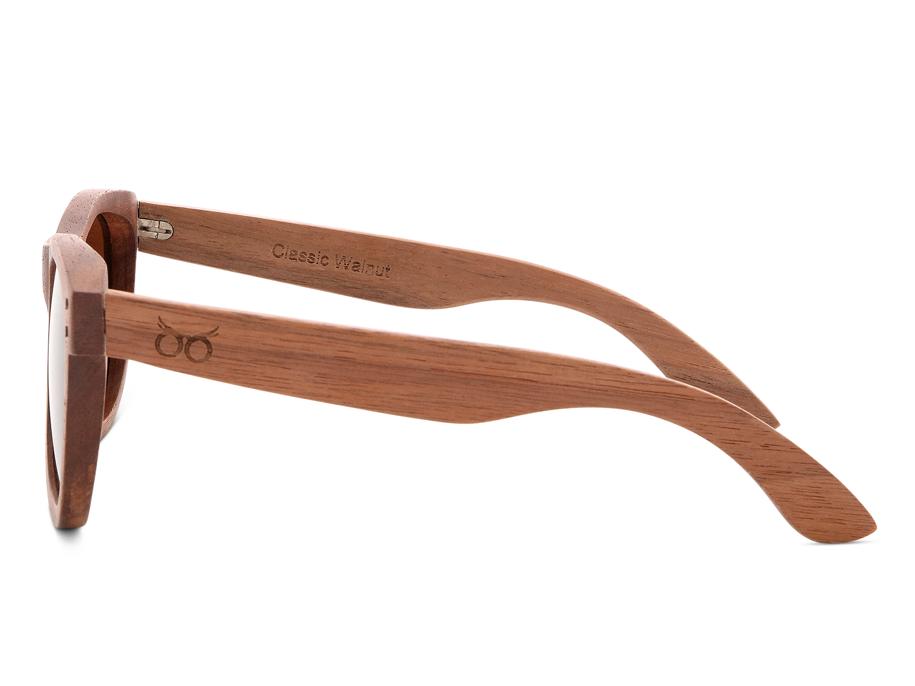 Classic walnut sunglasses with brown lens