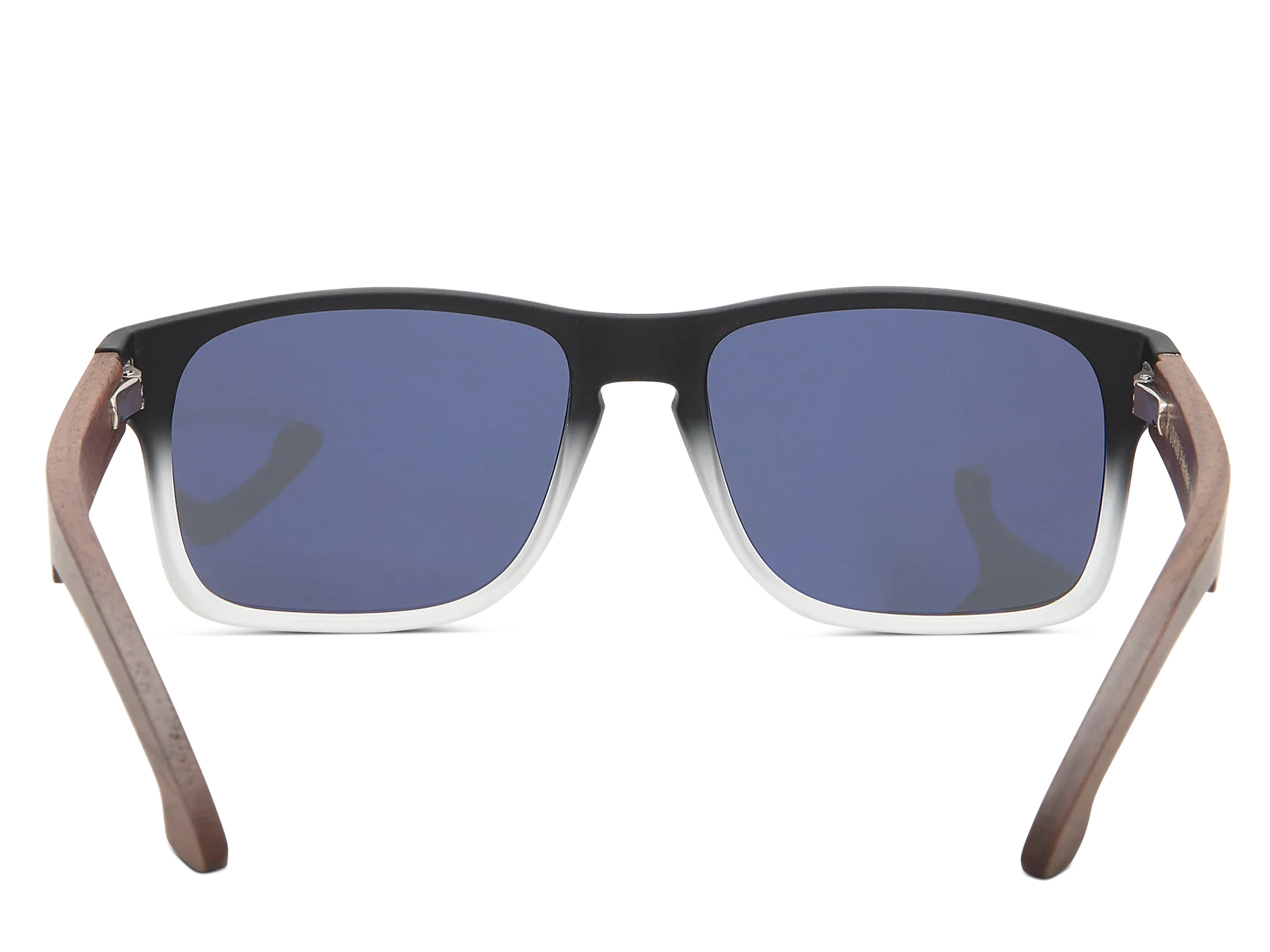 Sunglasses with black and brown frame on a white background