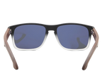 Sunglasses with black and brown frame on a white background