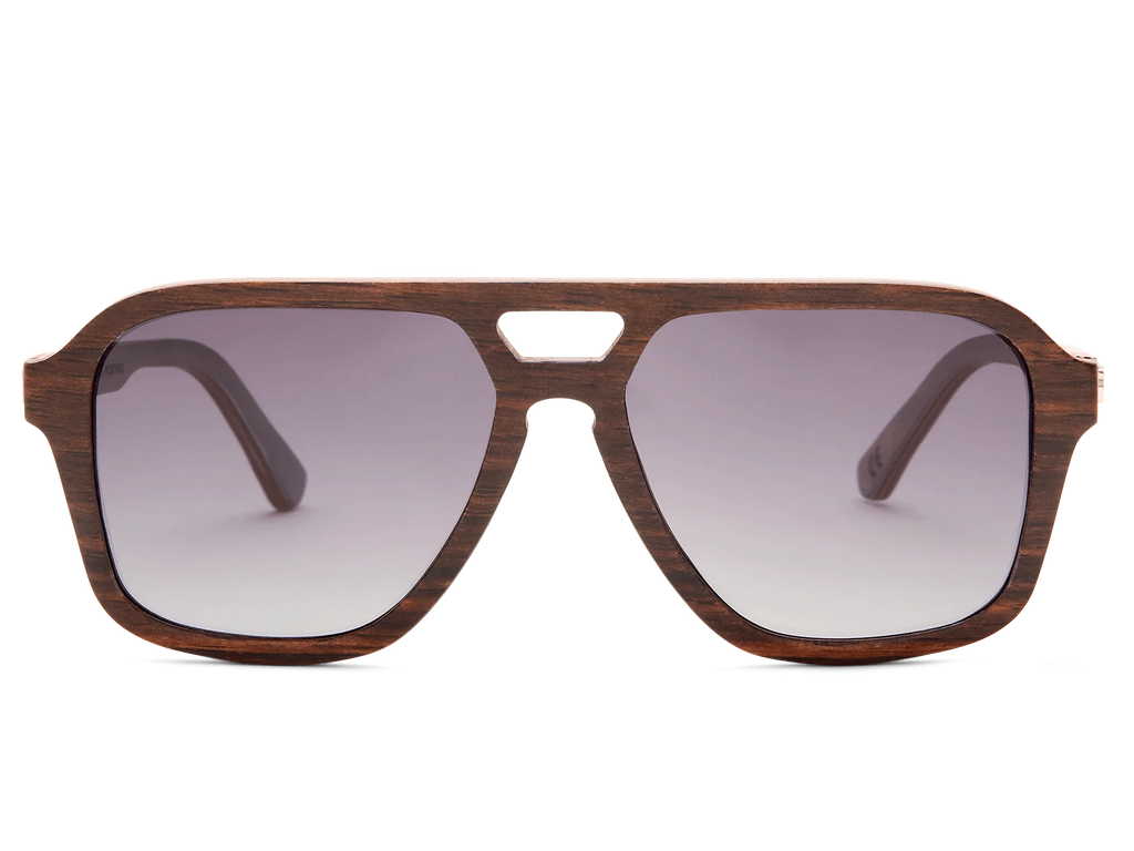 Aviator Fusion: Aluminium and wood aviator-style sunglasses