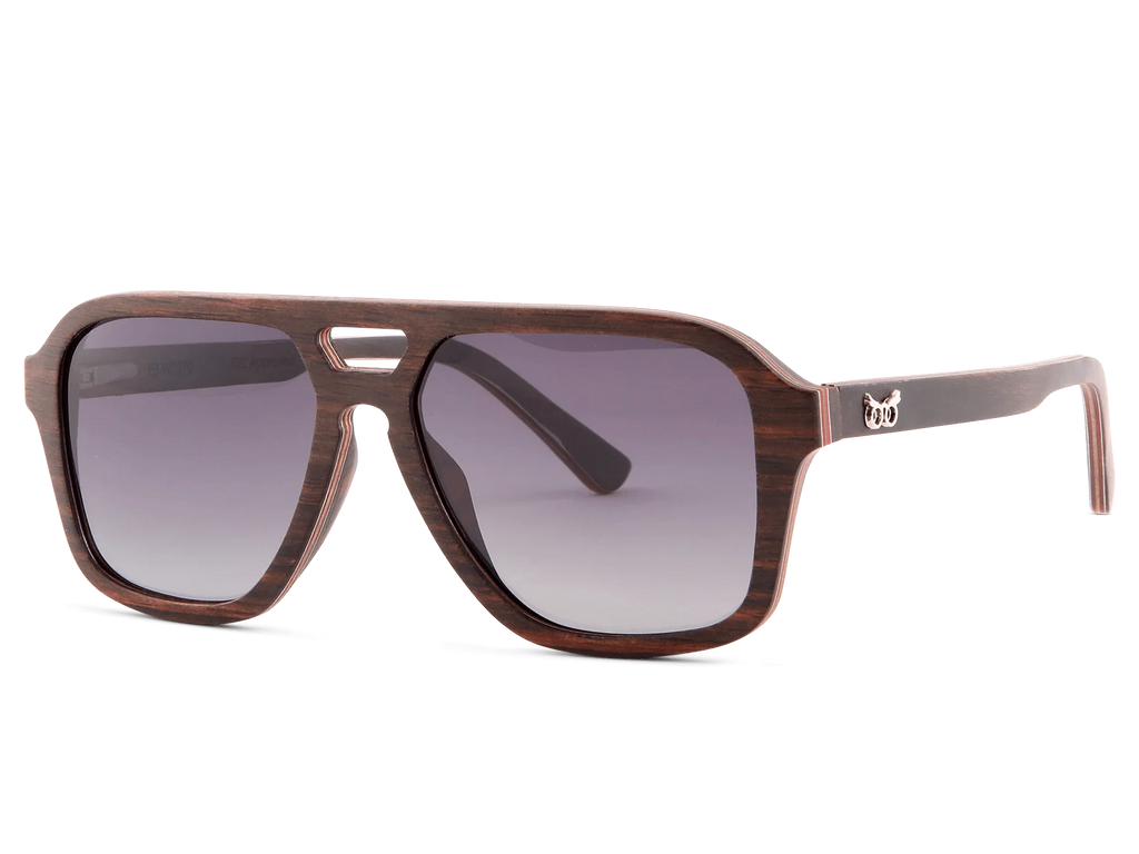Aviator Fusion: Aluminium and wood aviator-style sunglasses