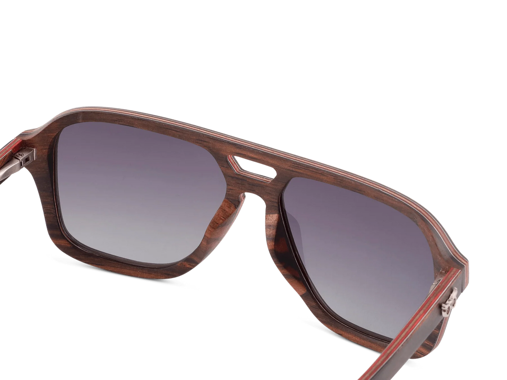 Aviator Fusion: Aluminium and wood aviator-style sunglasses
