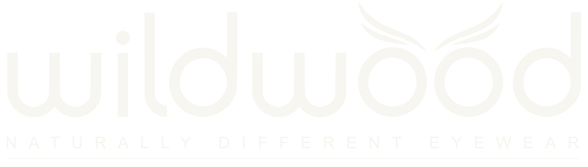 White Wildwood logo. Naturally different eyewear.