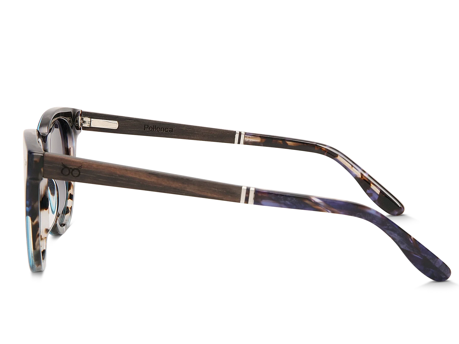 Sunglasses with tortoiseshell frame on a white background